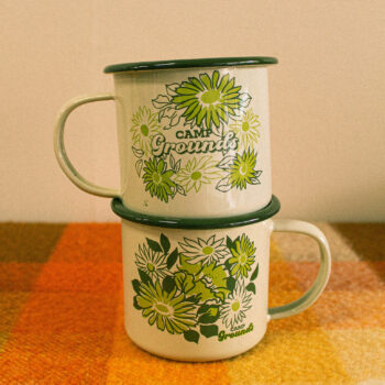 Enamel Mug - Retro Green Floral